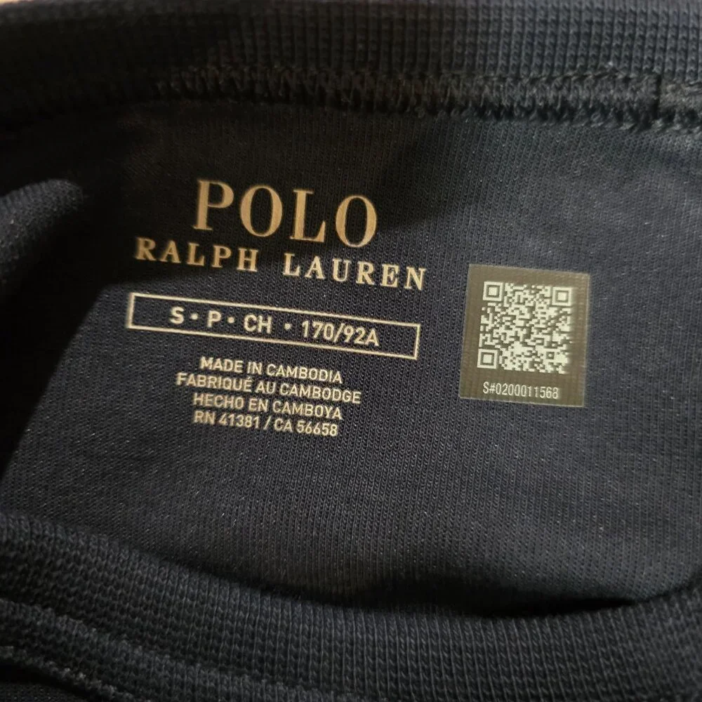 Polo Ralph Lauren Men's Embossed Logo Crew Neck Sweatshirt‎ Navy Size Small NWT